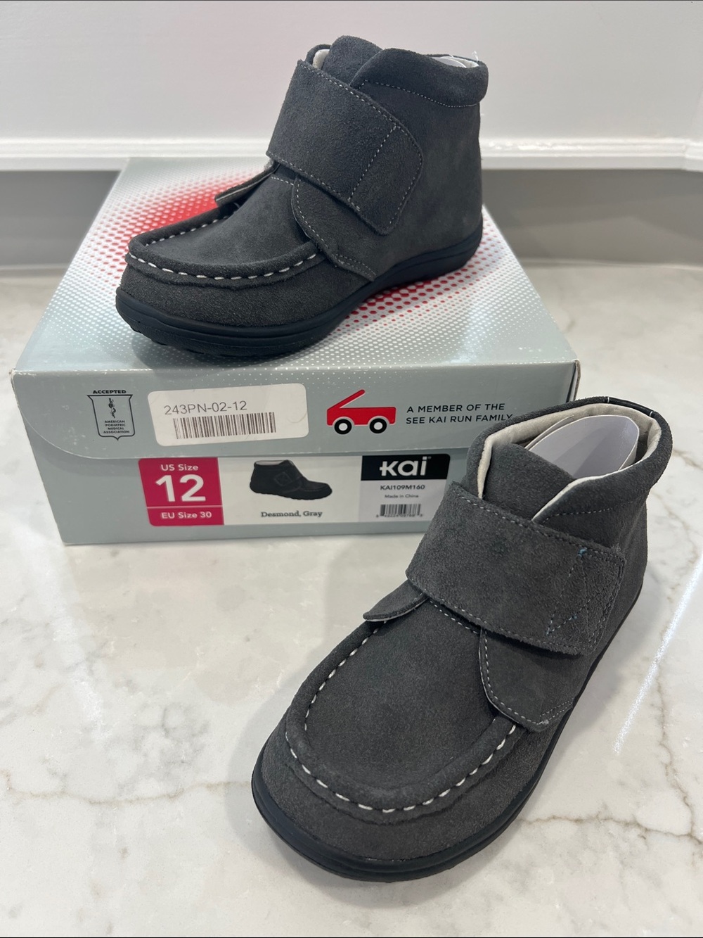 KAI Kids Gray Suede Ankle Booties size 12